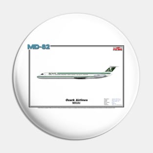 McDonnell Douglas MD-82 - Ozark Airlines (Art Print) Pin