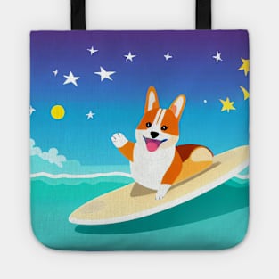 Surfing Corgi Dog Tote