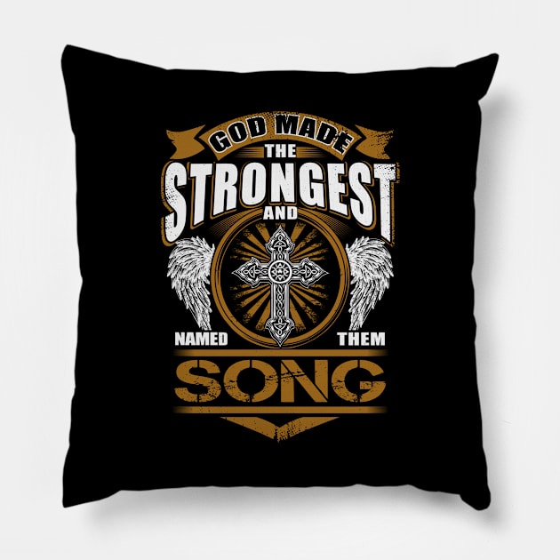 Song Name T Shirt - God Found Strongest And Named Them Song Gift Item Pillow by reelingduvet