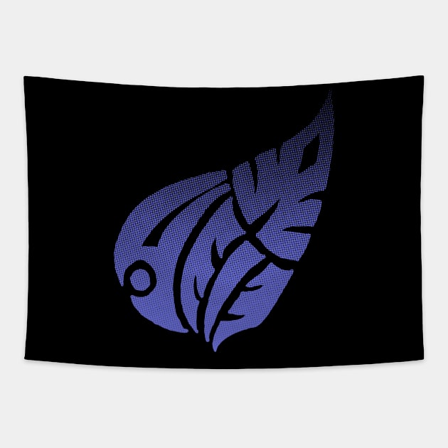 Tribal: Blue Leaf Tapestry by hybridgothica