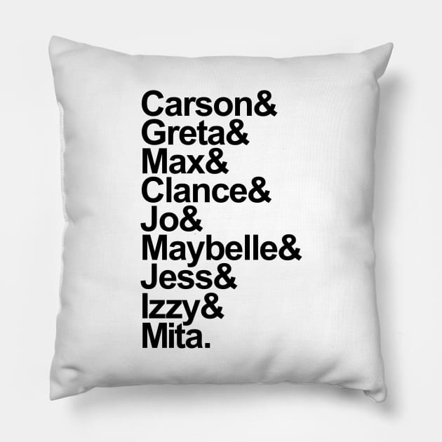 A League of Their Own (2022) Character List (Black) Pillow by brendalee