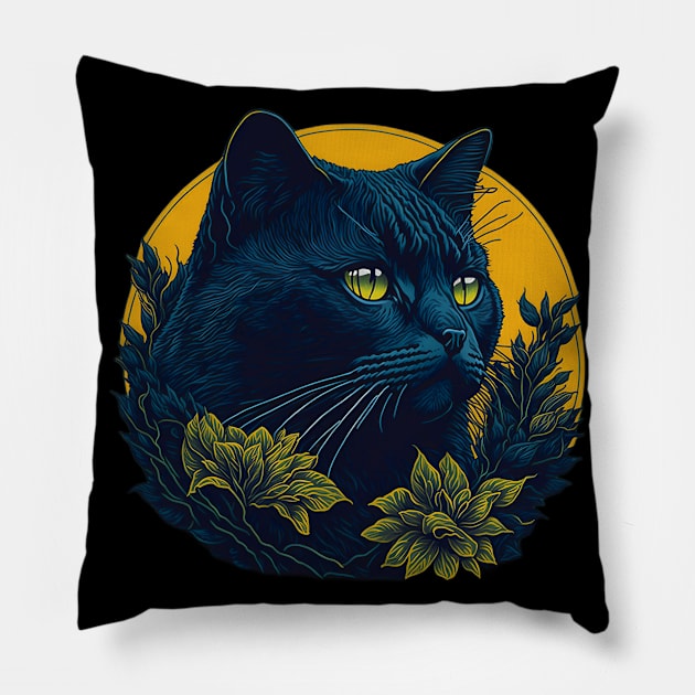 Cat Breed - Chartreux Cat Pillow by ImaginativeInkPOD