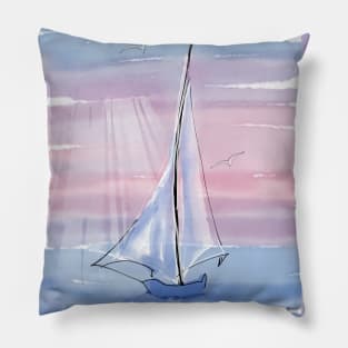 Sea and yacht Pillow