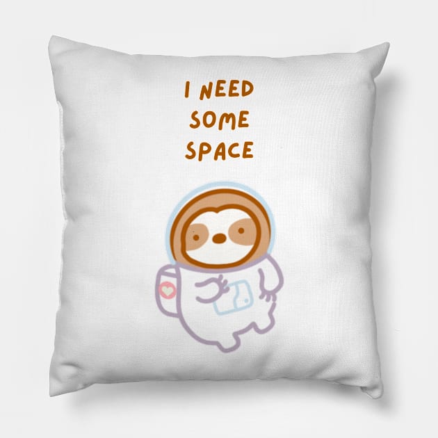 I Need Some Space Astronaut Sloth Pillow by theslothinme