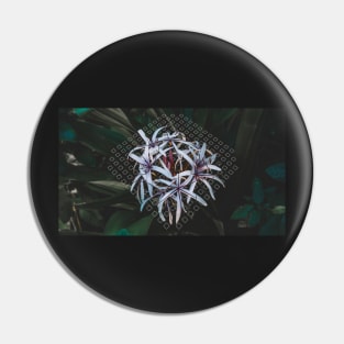 Giant White Spider Lily Geometric Pin