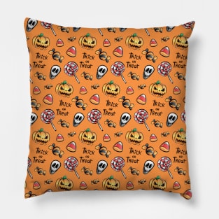 Orange Halloween pattern Pillow