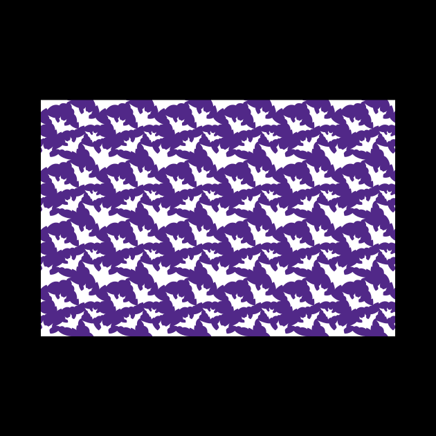 Halloween white bats purple cool spooky silhouette pattern by PLdesign