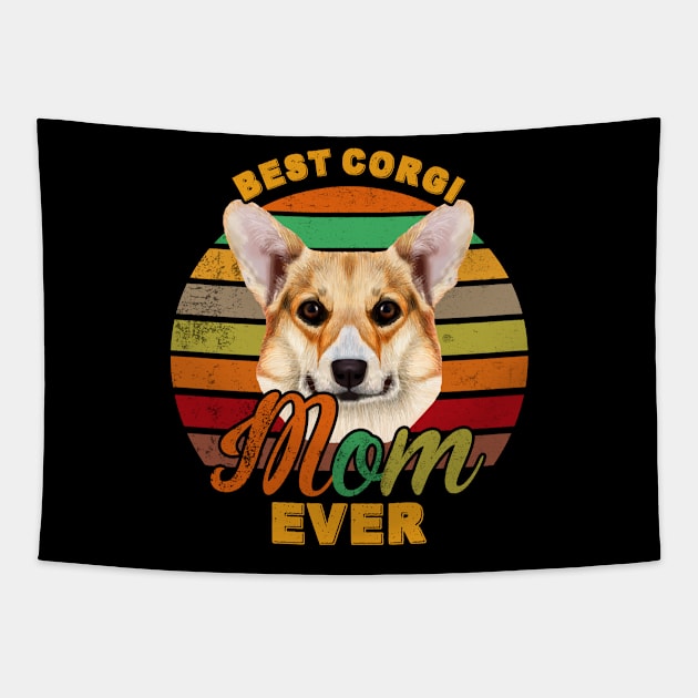 Best Corgi Mom Ever Tapestry by franzaled