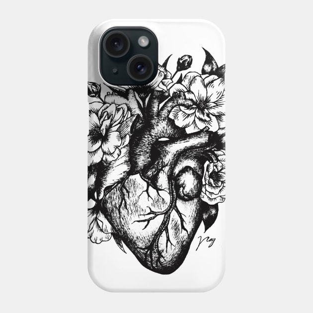 Foral Heart Phone Case by Akbaly