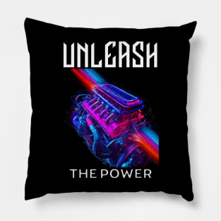 Unleash The Power Speed Fast Car Engine Motor Pillow