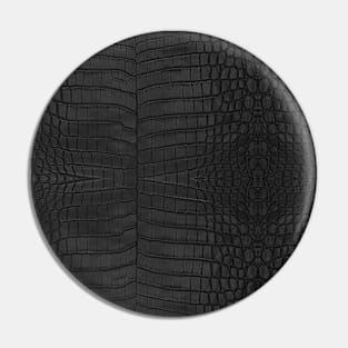 Black Crocodile Leather Print Pin