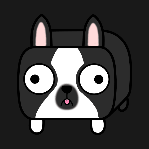 Boston Terrier Loaf - Black and White Dog by calidrawsthings