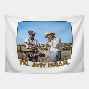 Tel Aviv, Israel. Juice Vendor on the Beach. 1934 Tapestry