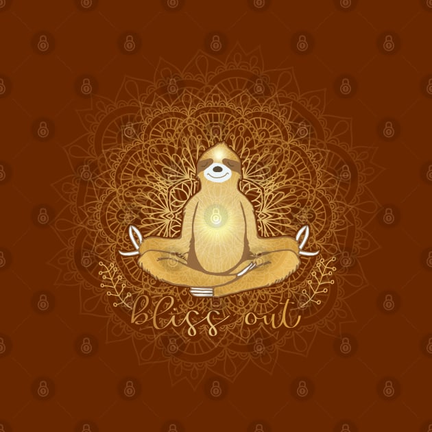 Sloth Meditating Bliss Out by Jitterfly