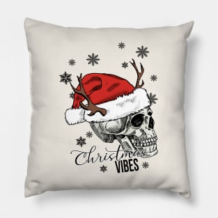 Christmas Vibes Skull Pillow