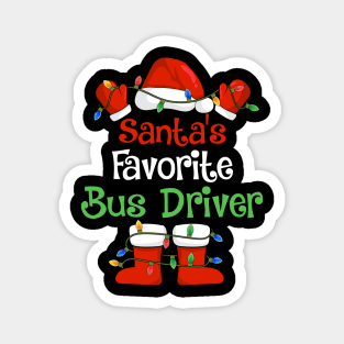 Santa's Favorite Bus Driver Funny Christmas Pajamas Magnet