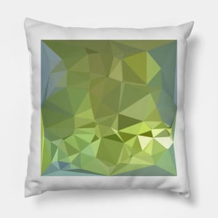 Olive Drab Abstract Low Polygon Background Pillow