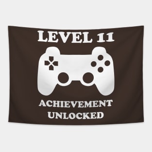 Level 11 Achievement Unlocked Gamer Next Level 11 years old birthday Tapestry