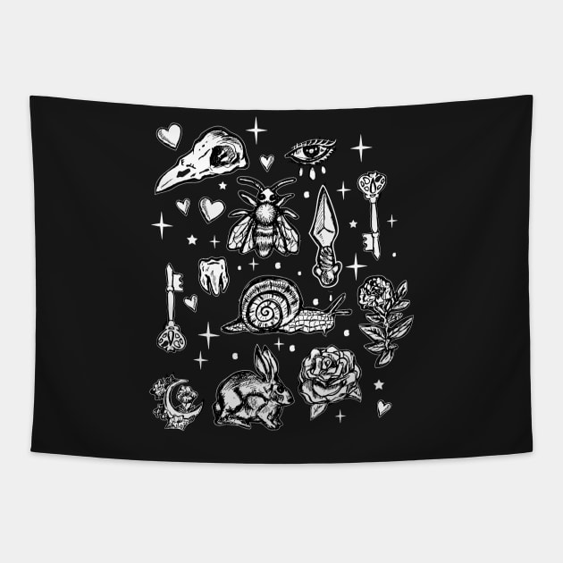 Full Of Secrets Witchy Goth Punk Shirt Tapestry by LunaElizabeth