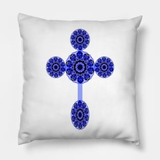 Cross in Saphire Blue Pillow