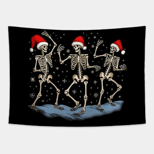 Skeletons Dancing Xmas Funny Christmas Skeletons Boys Kids Tapestry