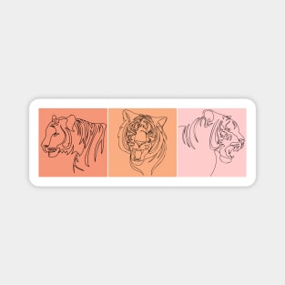 Tiger face line art Magnet