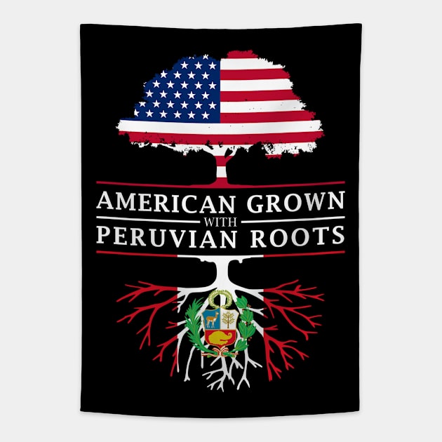 American Grown with Peruvian Roots - Peru Shirt Tapestry by Family Heritage Gifts