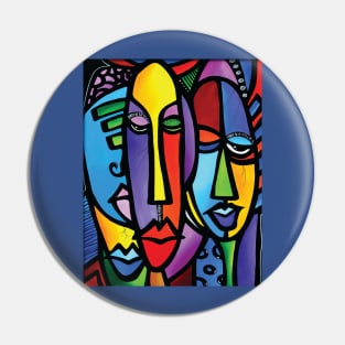 Abstract Face Colorful 2 Pin