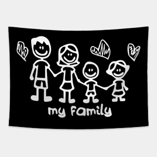 My Family Shirt Heart - Unique Funny Tapestry