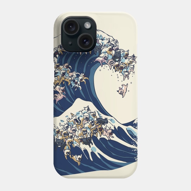 The Great Wave of French Bulldog Phone Case by huebucket