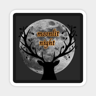 moon shadow,moonlit night Magnet