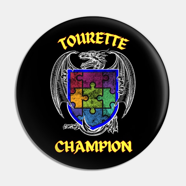 Tourette Champion Dragon Shield Pin by chiinta