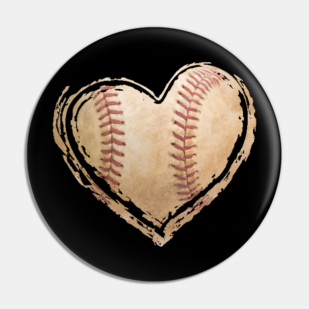 Heart Baseball Baseball Pin TeePublic