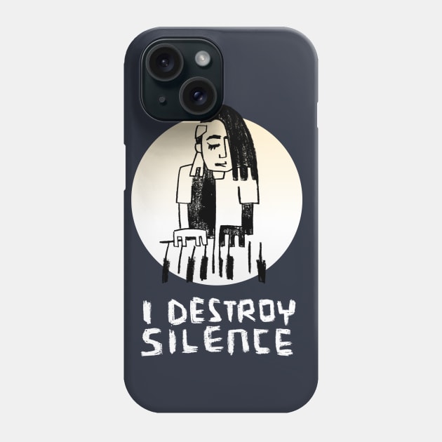 I Destroy Silence - Piano Phone Case by badlydrawnbabe