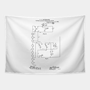 Electric Railway Controlling System Vintage Retro Patent Hand Drawing Funny Novelty Gift Tapestry