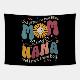 God Me Two Titles Mom Nana Hippie Groovy Mothers Day Tapestry