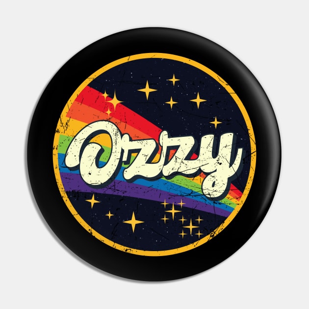 Ozzy // Rainbow In Space Vintage Grunge-Style Pin by LMW Art