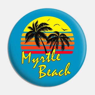 Myrtle Beach Retro Sunset Pin