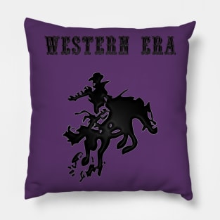 Western Era -  Cowboy on Horseback 10 Pillow