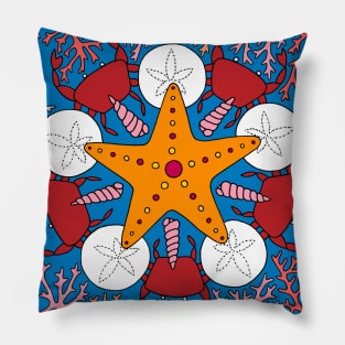 Starfish and Coral Pillow