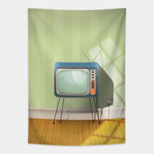 Vintage Old TV Set Tapestry