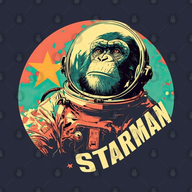 Starman David Bowie Monkey by obstinator