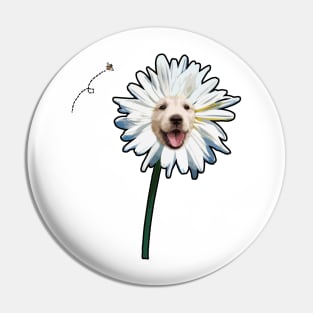 A Puppy... So Flowery Pin