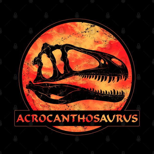 Acrocanthosaurus fossil skull by NicGrayTees