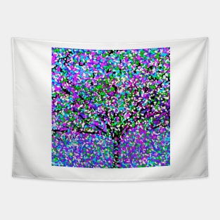 Tree Abstract Purple,Pink,Blue,White Oil Painting Tapestry