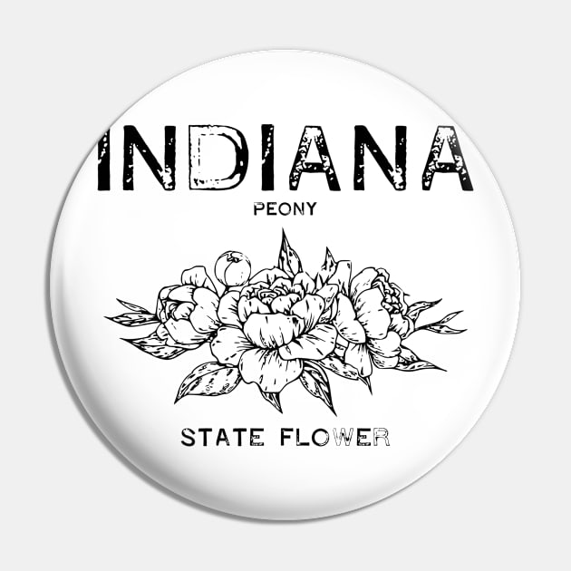 Vintage Peony State Flower of Indiana Pin by vintageinspired