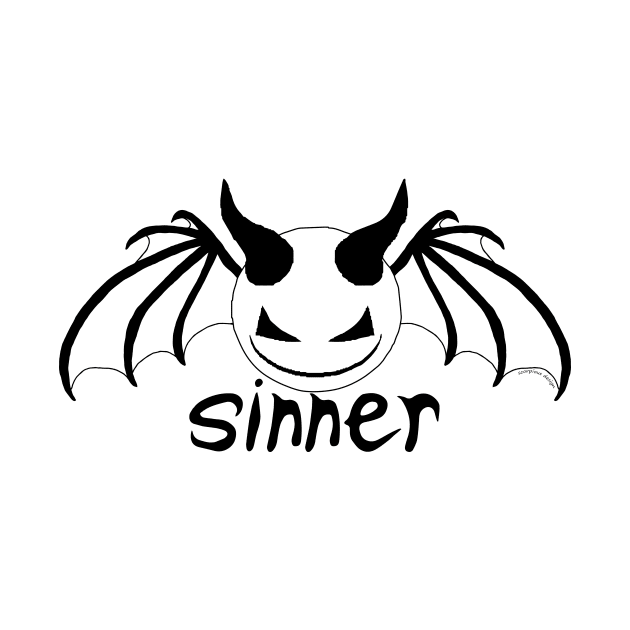 Smiley Sinner - Black on White by Scorpious Design