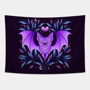 Batty for you purple vampire bat Tapestry