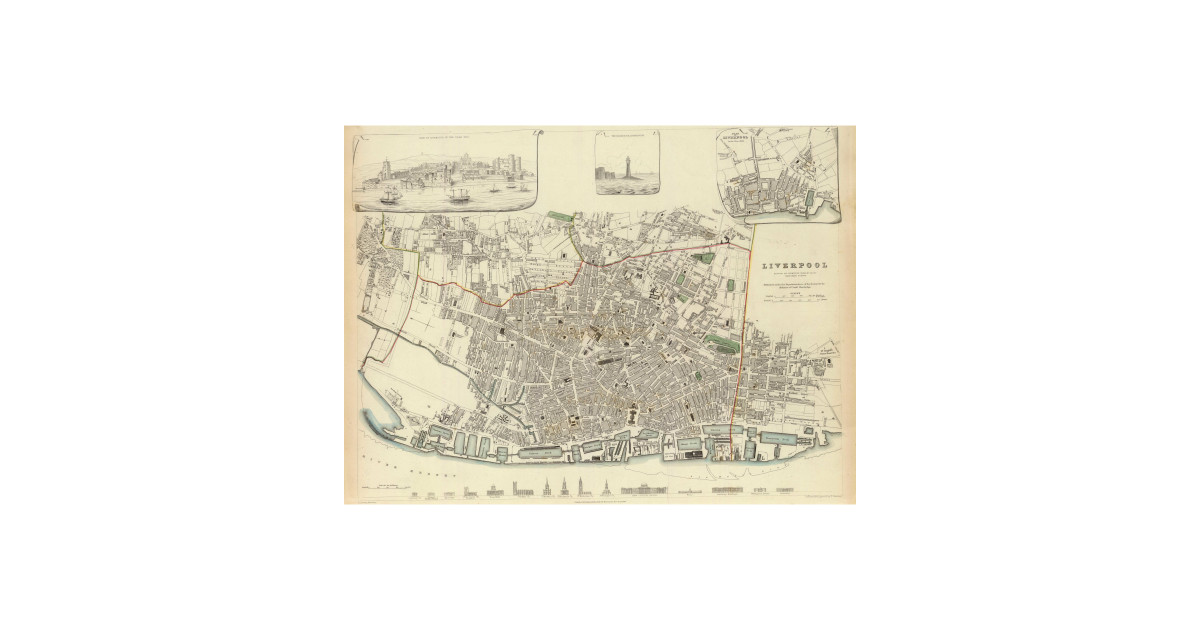Vintage Map of Liverpool England (1836) - Liverpool Map ...