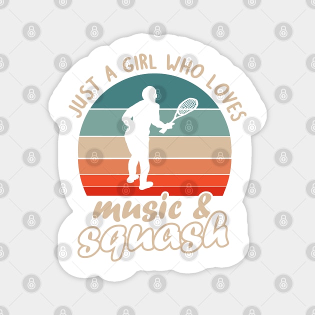 Music and Squash Racket Court Hobby Sports Magnet by FindYourFavouriteDesign